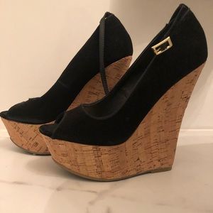 Black Suede wedges